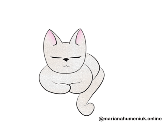 White Cat Sleeping GIF