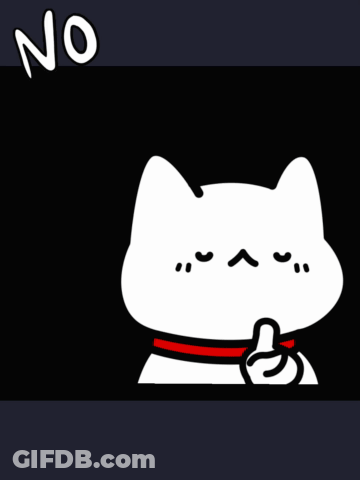 White Cat Thumbs Up Saying No GIF