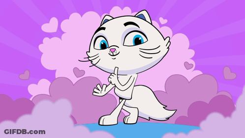 White Cat With Blue Eyes And Pink Nose GIF