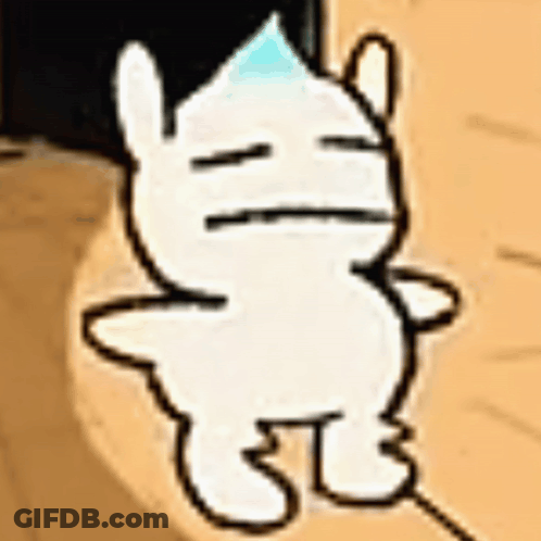 White Cat With Blue Spike On Head GIF
