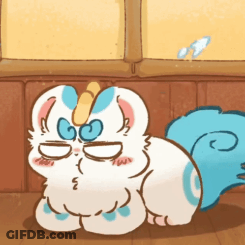 White Cat With Blue Spots GIF
