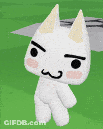 White Cat With Mustache On Grass GIF