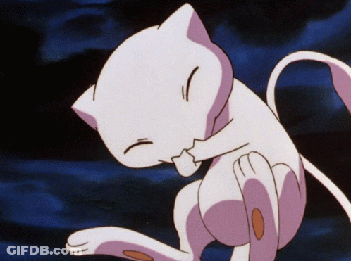 White Cat With Pink Tail Scratching Itself GIF