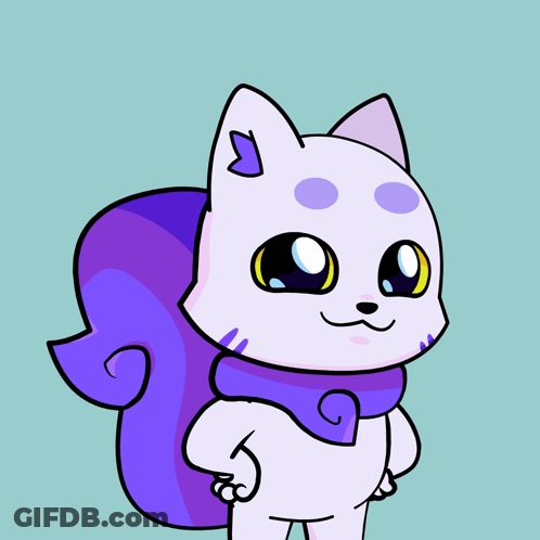 White Cat With Purple Spots GIF