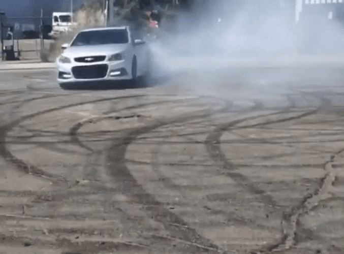 White Chevrolet SS Burnout GIF