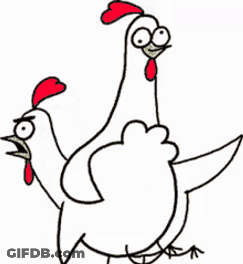 White Chicken Animation Spank GIF