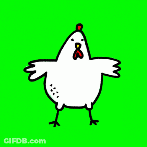 White Chicken On Green Screen GIF