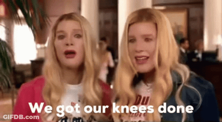 White Chicks Got Knees Done GIF