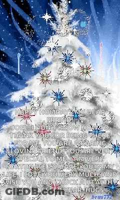 White Christmas Tree With Snowflakes GIF