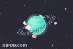 White Circle On Black Background Pixel Art GIF