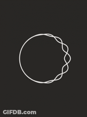 White Circle On Black Background With Twist GIF
