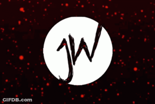 White Circle With Letter JW GIF