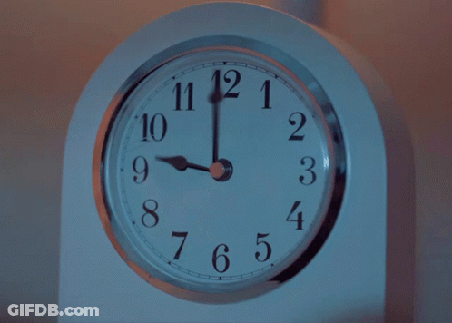 White Clock Hands At 11 12 1 GIF