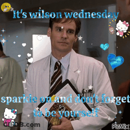 White Coat Tie Man It's Wilson Wednesday Book GIF