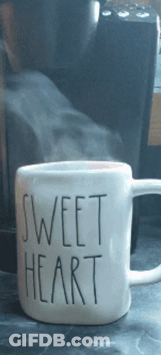 White Coffee Mug Saying Sweet Heart GIF