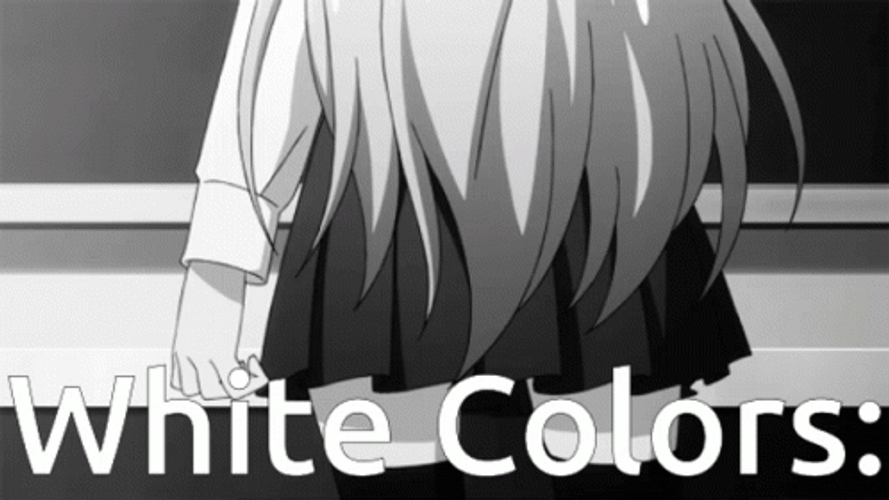 White Colors Anime School Girl GIF