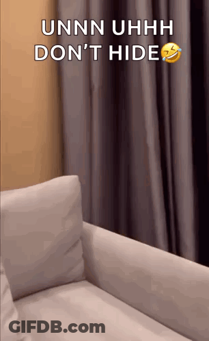 White Couch With Unnn Uhhh Don't Hide GIF