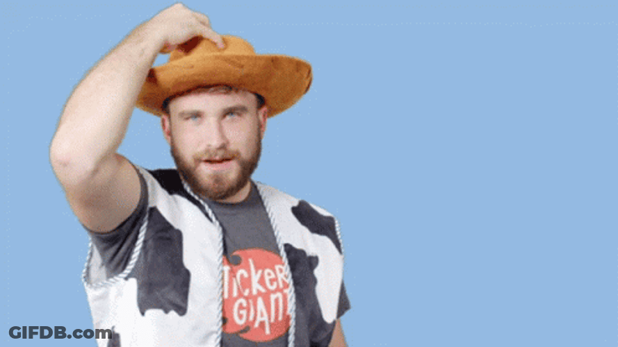 White Cowboy Howdy Partner GIF