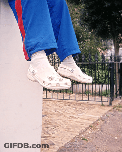 White Crocs Aesthetic Street Style GIF