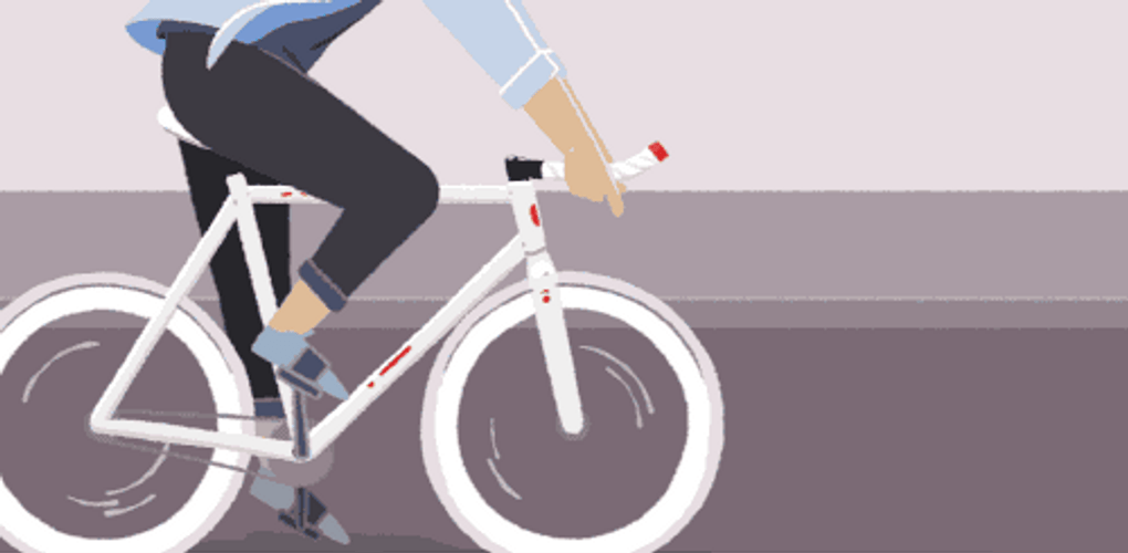White Cycle Rushing Animation GIF