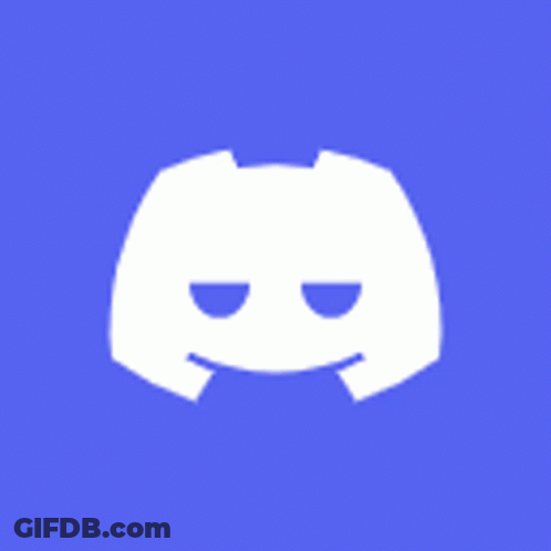 White Discord Logo On Blue Background With Star GIF