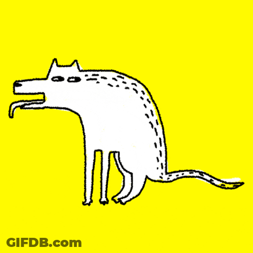 White Dog Releasing Poop GIF