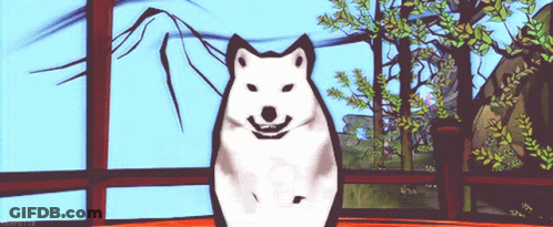 White Dog Smiling GIF
