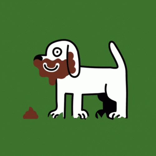 White Dog With Poop On Its Face GIF