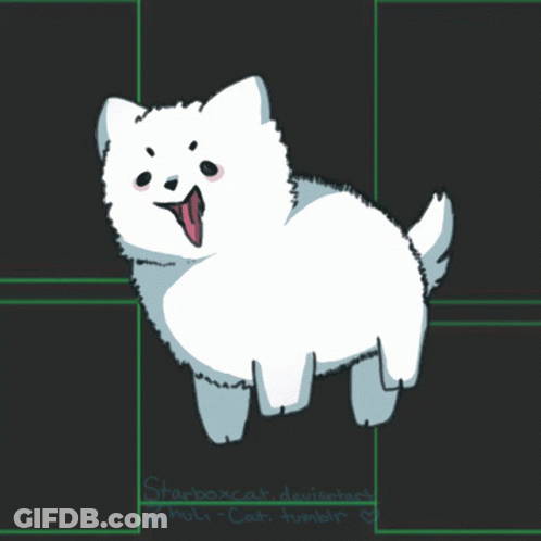 White Dog With Shortboxcat Deviantart Zhuli-Cat Tumblr GIF