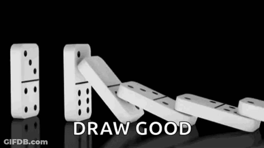 White Dominos Falling Draw Good GIF