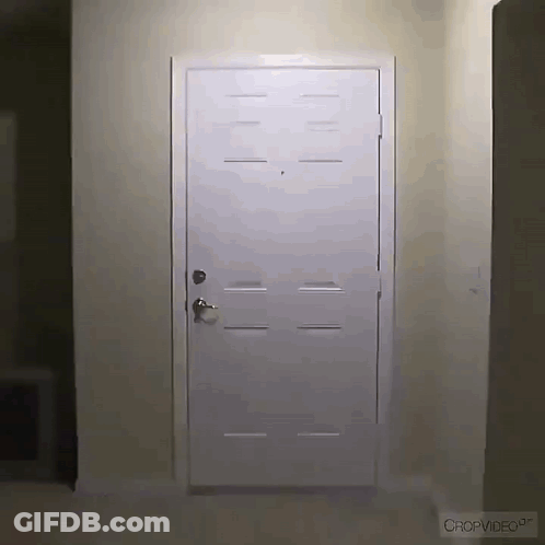 White Door In Hallway With Cropvideo GIF