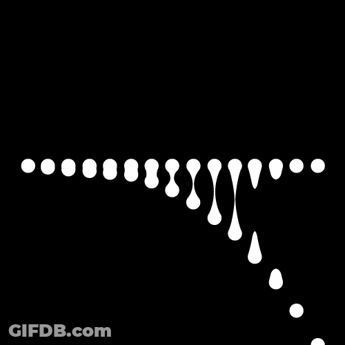 White Dot Drip On Black Background GIF