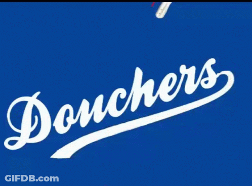 White Douchers On Blue Background GIF