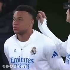 White Emirates Fly Butter Player Patted On Back GIF