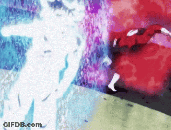 White Energy Covered Goku Vs Jiren GIF
