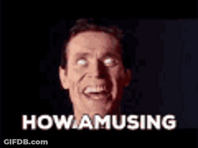 White Eye Willem Dafoe Laughing GIF
