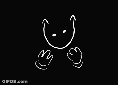 White Face And Hand Drawing GIF