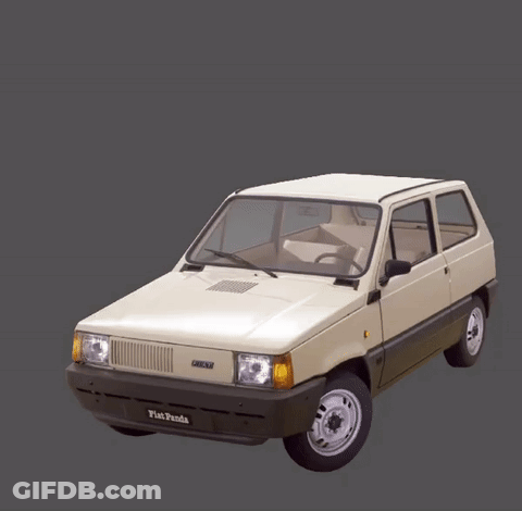 White Fiat Panda GIF