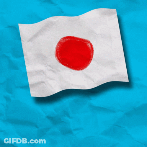 White Flag With Red Circle GIF