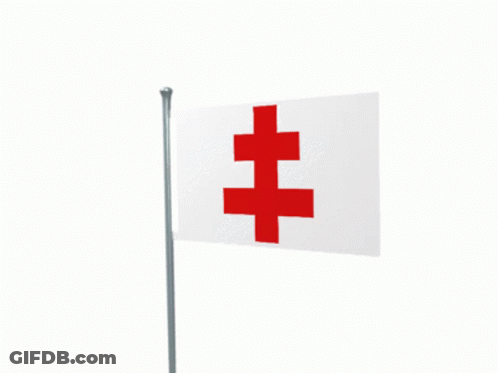 White Flag With Red Cross GIF