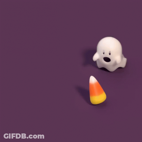 White Ghost And Candy Corn GIF