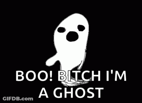 White Ghost Saying Boo Bitch I'm Aghost GIF
