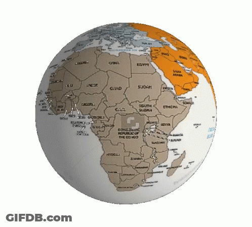 White Globe With Brazil In Green GIF