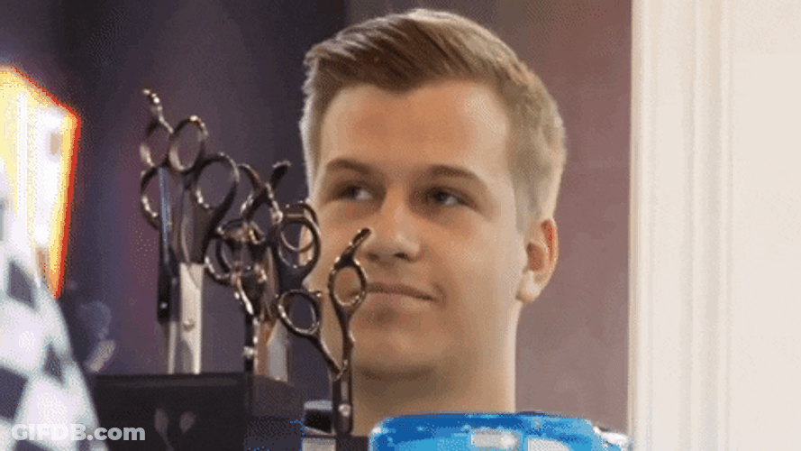 White Guy Brush Blinking Guy Moment GIF