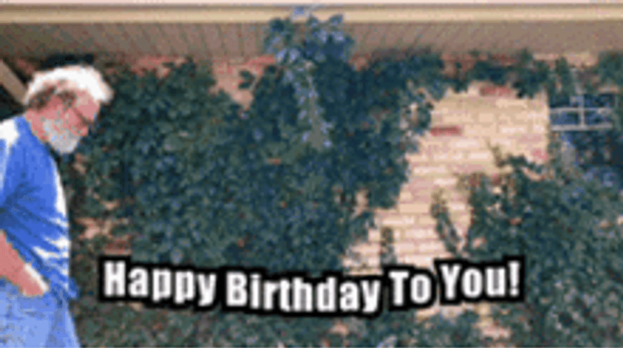 White Hair Beard Man Happy Birthday To You GIF
