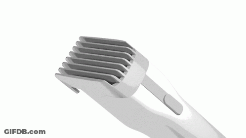White Hair Clipper With Comb GIF