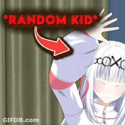 White Hair Girl And Random Kid Sign GIF