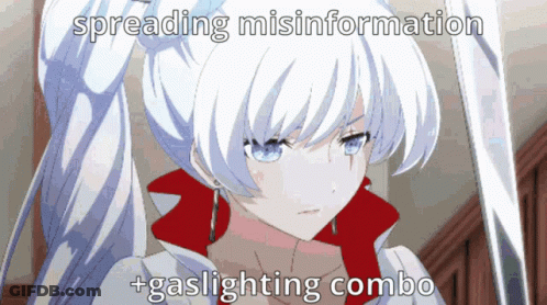White Haired Anime Girl Spreading Misinformation GIF