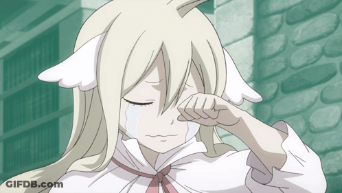 White-Haired Girl Crying Eyes Closed GIF