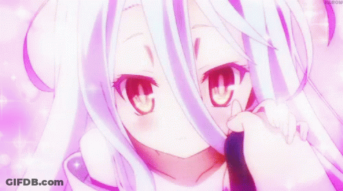White-Haired Girl Holding Cat GIF